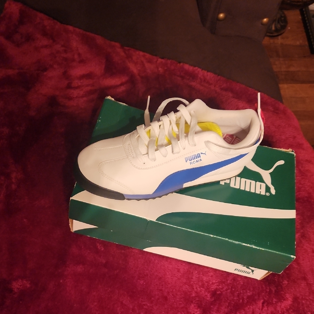 Puma Kids Shoes - White, Blue, Yellow